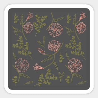 Gray Floral Pattern Sticker